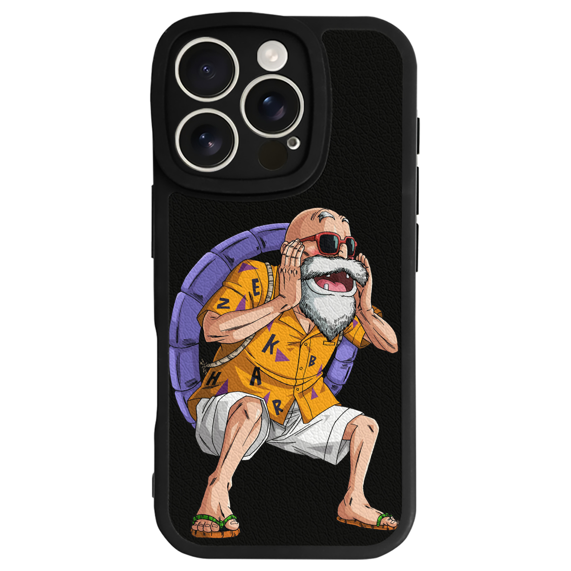 （画像用） ドラゴンボール 亀仙人（かめせんにん） DRAGON BALL Master Roshi Kame Sennin 【iPhone 16シリーズ対応】シリコンスマホケース（レザー調） 材質：シリコン